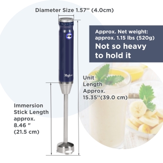Hand Blender - Magiccos Immersion Stick Hand Blender - 9 Speeds Contorl, Slim Stick Blender Wand, 350W DC Motor, For Shakes and Smoothi